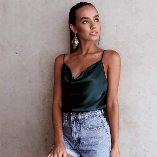 
Custom Ladies Camisole chiffon Casual Cami Tank Top 