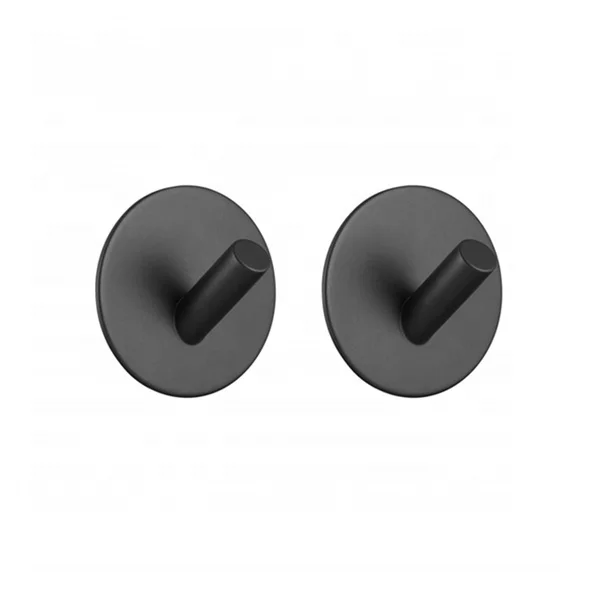 Black Adhesive Hooks Stainless Robe Hooks Heavy Duty Strong Adhesive Wall Hooks