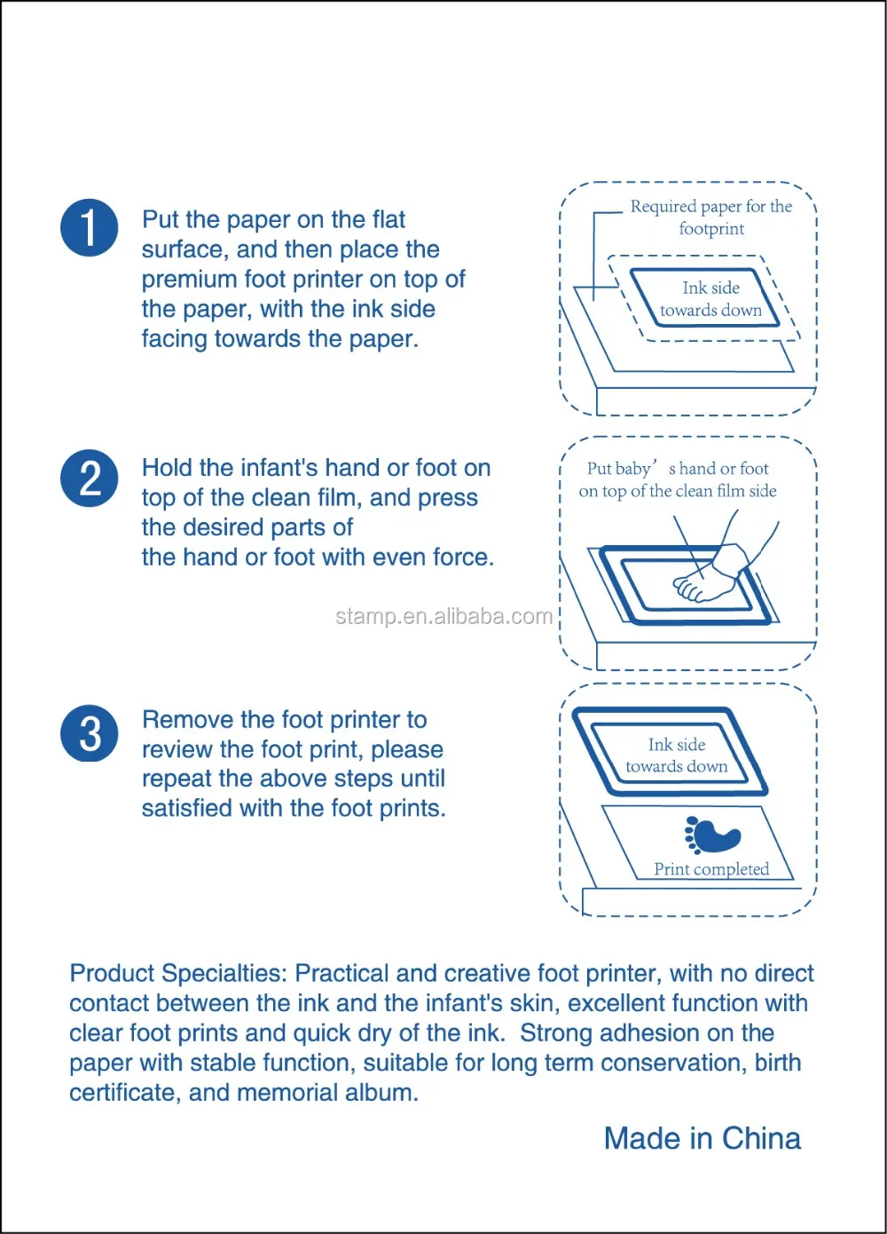 2023 Clean-Touch Baby Footprint & Handprint Kit, 2 Uses, Mess-Free Baby Keepsake Gifts, Black Ink Extra Large 4 x 6 inch, 2 Pack