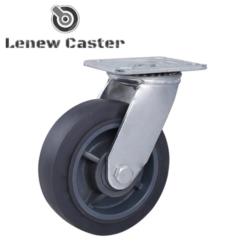 Grey soft rubber caster wheel