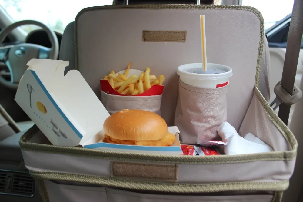 
Luxury car storage organizer seat back protector car seat back table 