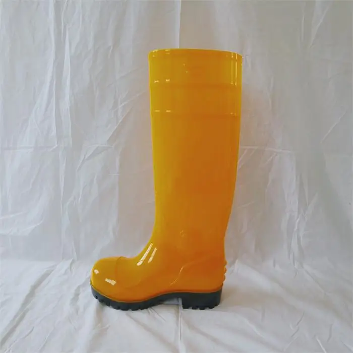 
Men clear steel toe mid bottom waterproof PVC work Safety rain boots printed waterproof hunting men boots 