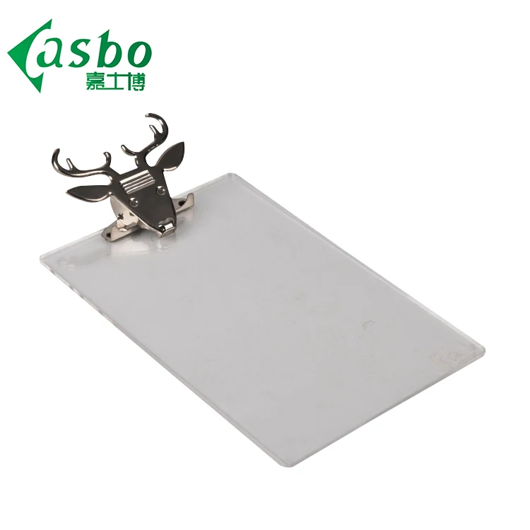 High quality custom school stationery transparent cute clip A5 mini plastic clipboards