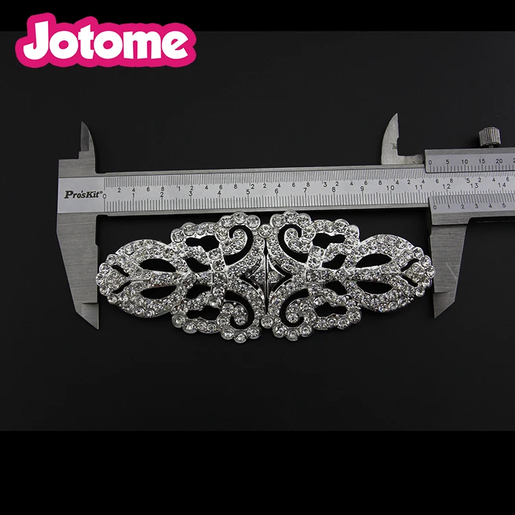Rhinestone Slider Closure Clasp Brooch for Bouquet Sash Belt