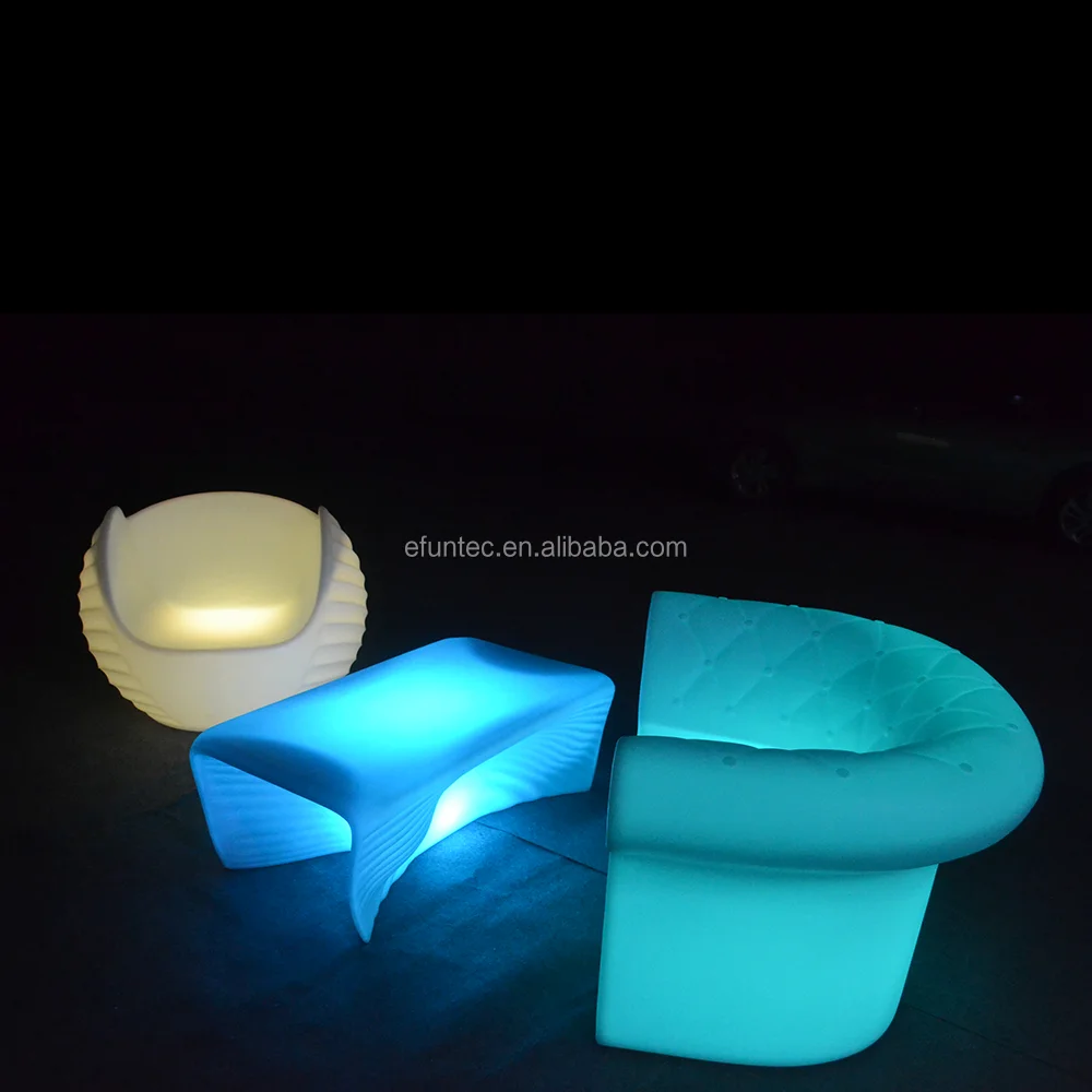 New Design Factory price colors changing bar furniture illuminated light up party sofa curved lounge seating led bar sofa