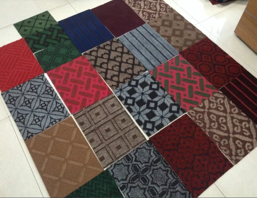 Chinese carpet factory 100% polyester single/double color velour jacquard exhibition carpets