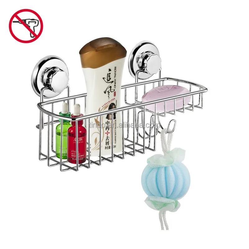 Bathroom Accessories Powerful Vacuum Suction Cup Shower Caddy Basket for Shampoo