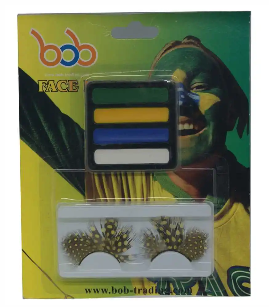 Brazilian World Cup face paint bic lighters