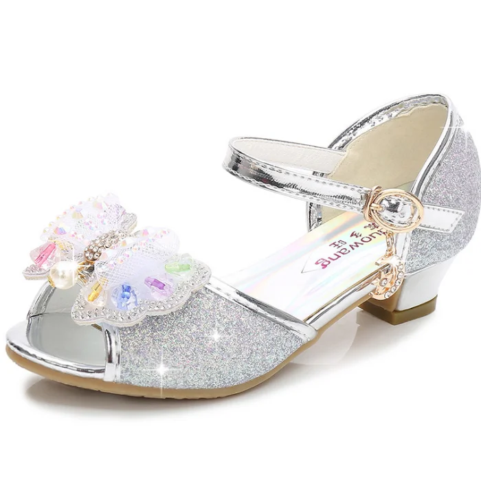 
YY10161S Fancy sequin design girls party wear high heel shoes hot girls frozen shoes 