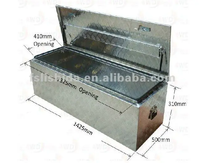 
Aluminum checker plate camper trailer tool boxes 