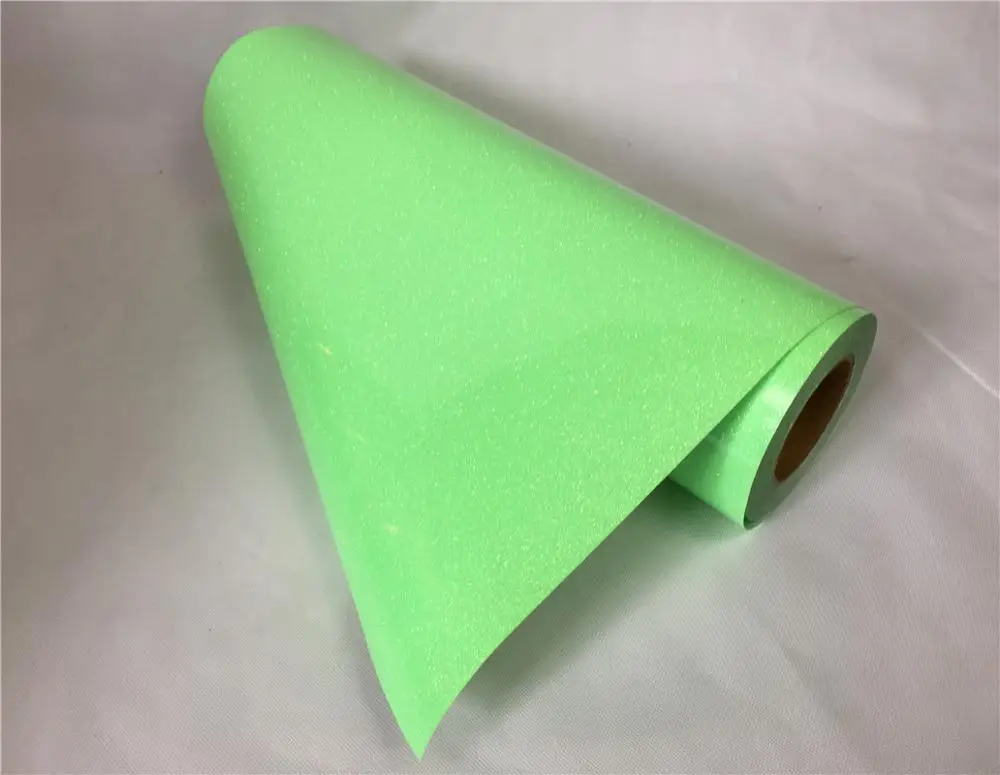 Neon Green Glitter Vinyl Transfer Wholesale Custom Heat Transfer Rhinestone Transfer