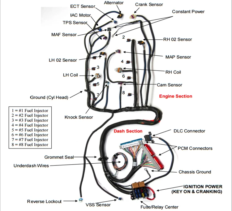 Автономный провод 1997-2004 GM LS1 DBC T56 или неэлектронный автоматический Trans TH350 TH400 Powerglide 700R4 200