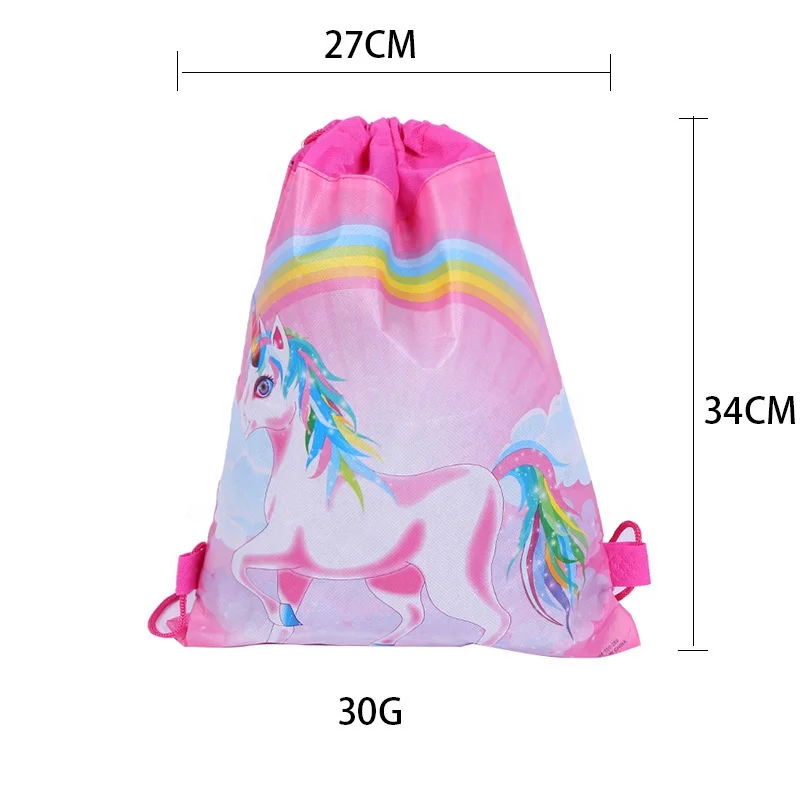 Unicorn Drawstring bag Women foldable shopping bag 3D Cartoon printing travel softback women mochila tote bag mens backpacks