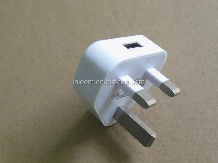 Factory price 5V 1A/2A UK plug USB wall adapter portable mobile phone charger  with CE/RHoS/FCC certification for iphone