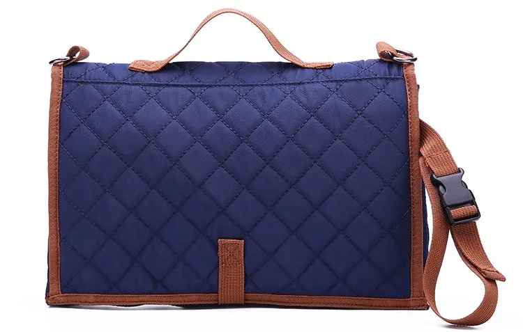 
quilted nylon portable baby changing pad waterproof changing mat buddy bag with small pillow for the baby 
