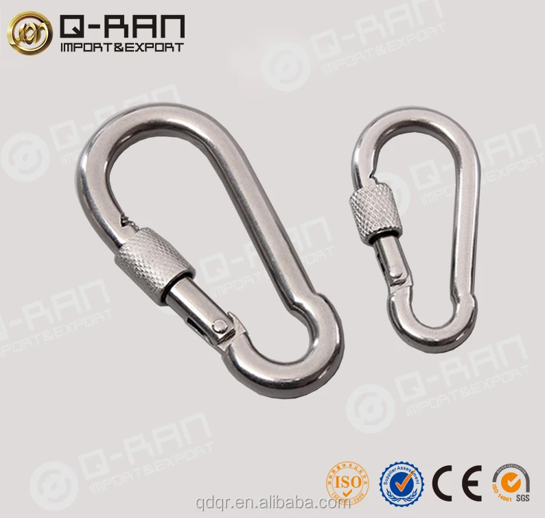 
Heavy duty zinc plated simple carabiner snap metal spring hook 