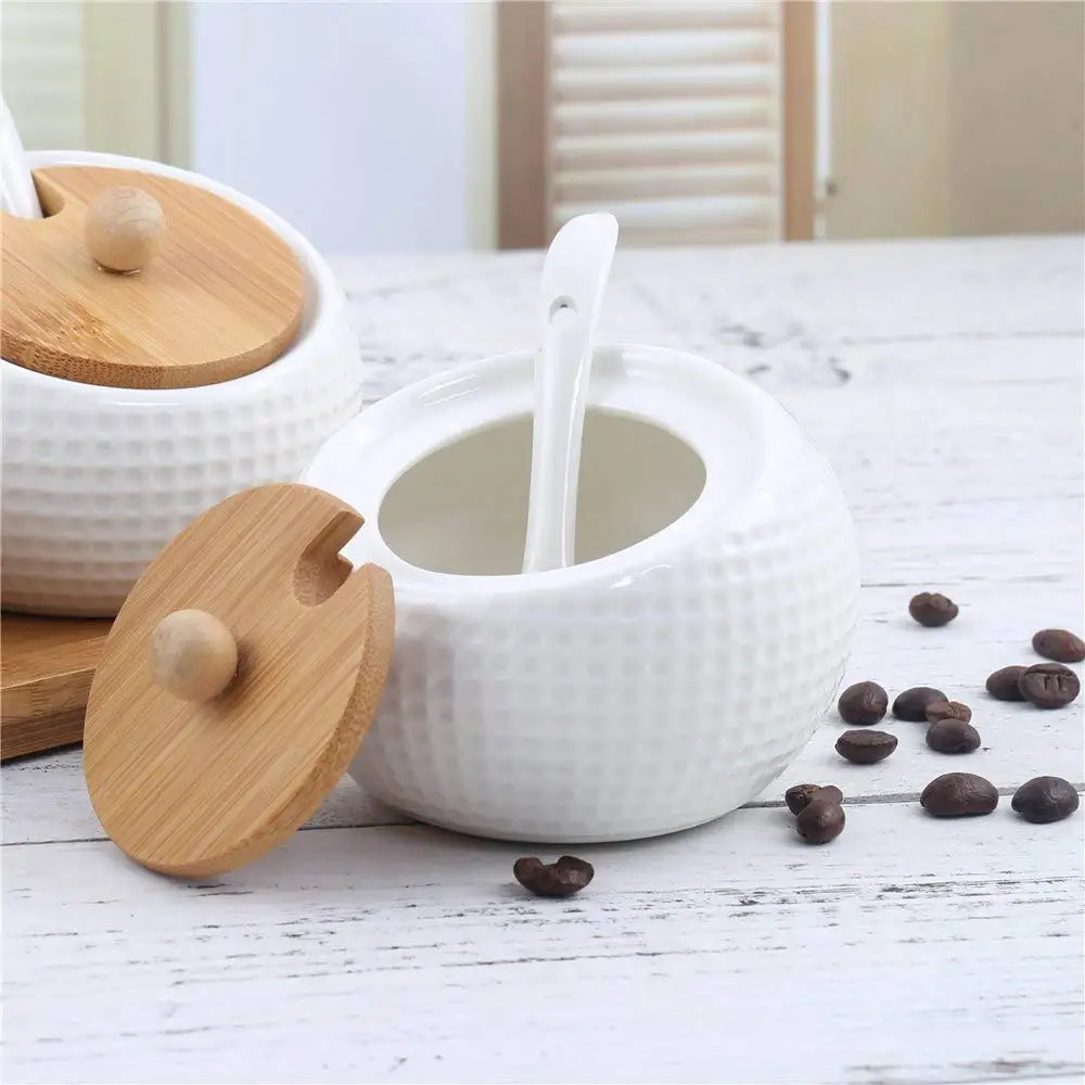 cupping holder seals ceramic jar  glass jar with airtight bamboo wooden lid