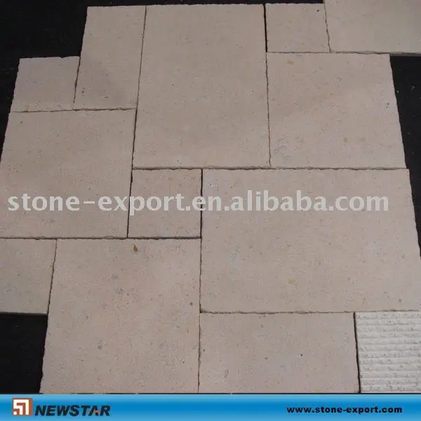 Шлифованный белый известняк с французским узором