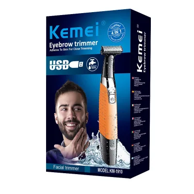 KEMEI 1910 usb rechargeable shaver men body wash reciprocating extrusion gear cutter