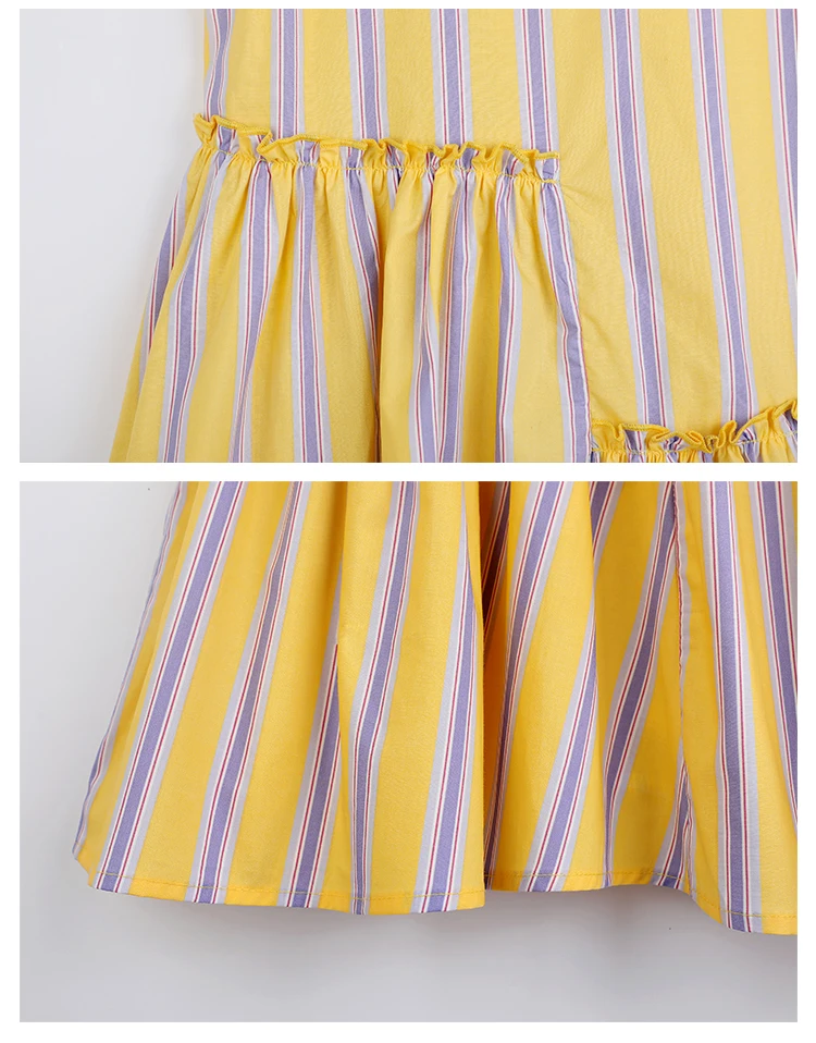 
Hot Sale Kids Girl Vertical Stripe Summer Leisure Sweetness Dress Sleeveless Skirt 