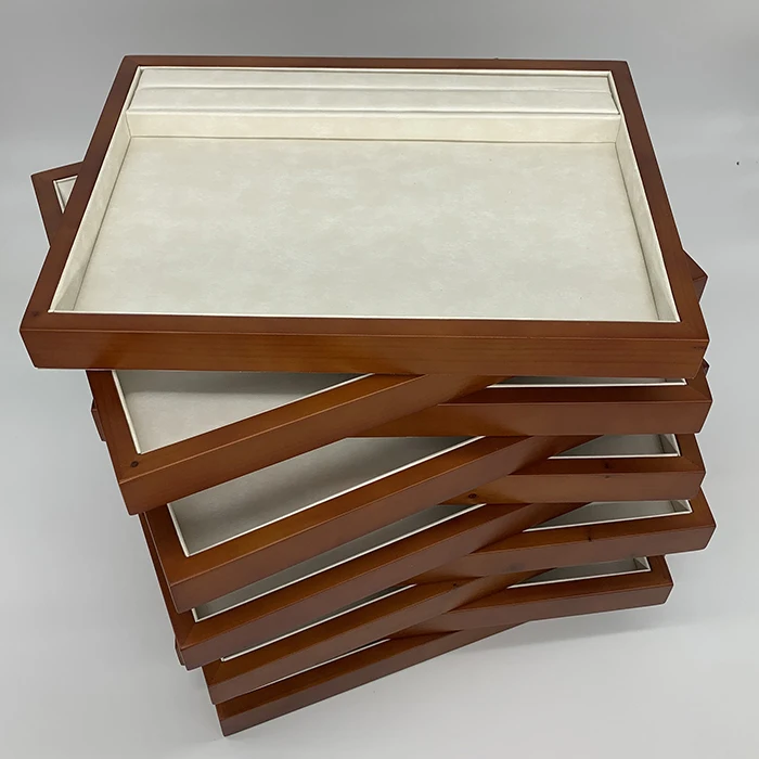 XIANGYU Factory Wholesale Custom Special Paint Wood Serving Jewelry Ring Necklace Trays