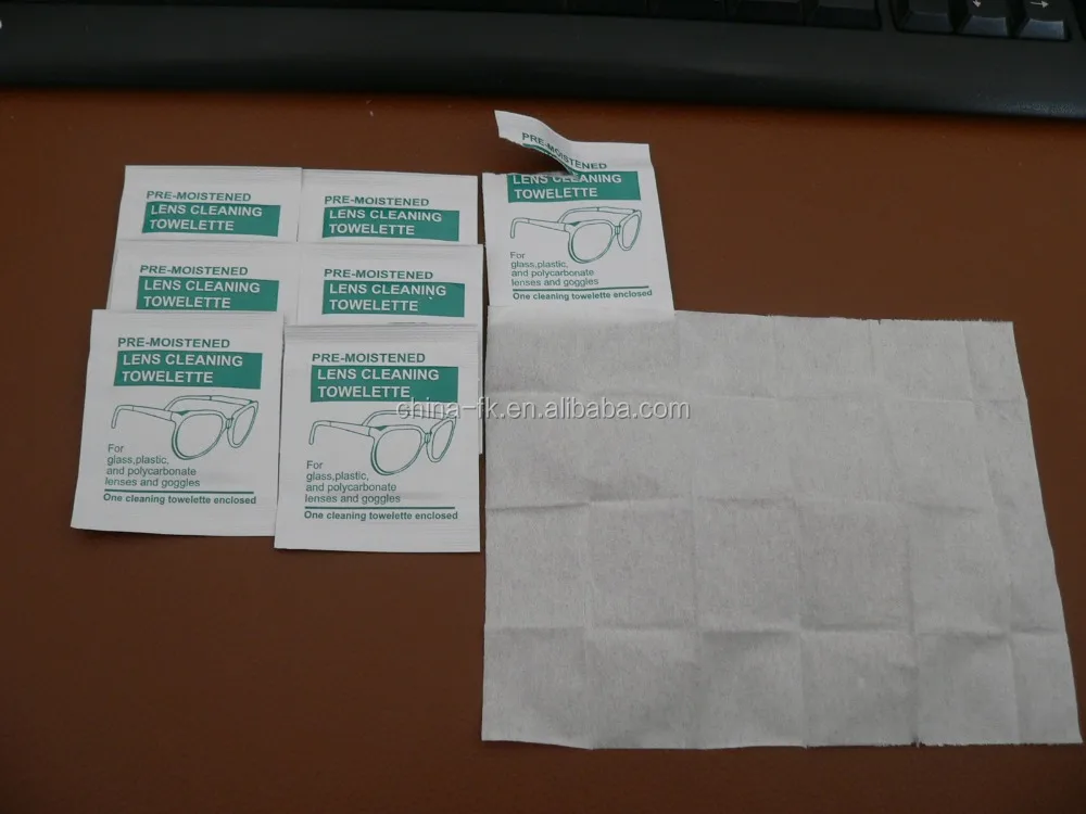 Lens cleaning towel wet wipe