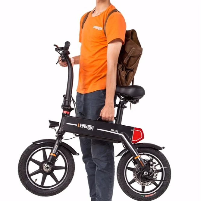 Li-ion battery rechargeable foldable electric bicycle portable ebike 14 inch tire lightweight frame