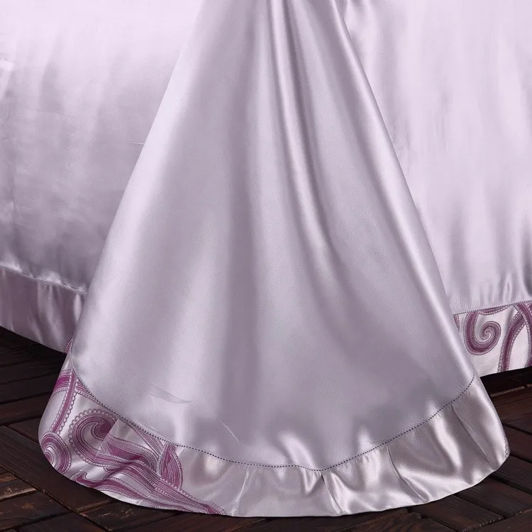 Silk four-piece set of 100 mulberry silk sets wide width silk bedclothes wedding bed products