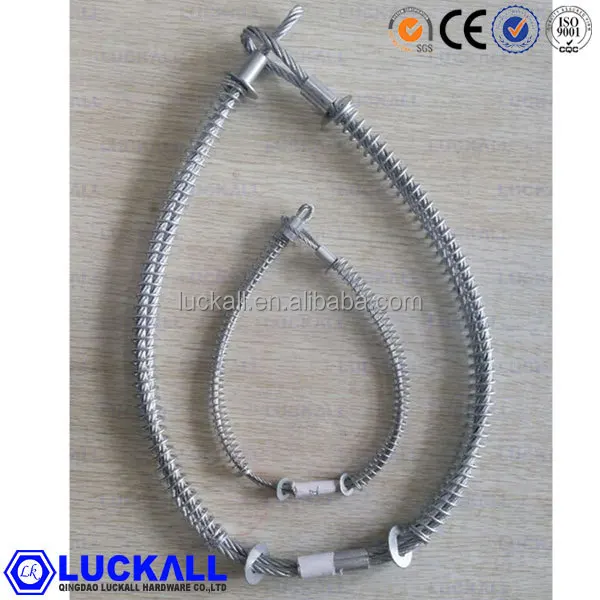 Galvanized Carbon Steel Whip Check Safety Cable 1/4 Inch Whip Checks Wire Rope Rigging Hardware
