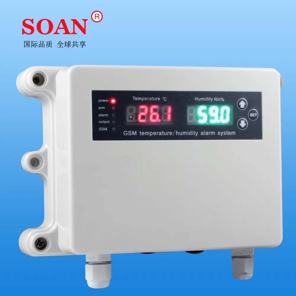 SMS GSM temperature humidity alarm system with high/low temperature humidity monitor sensor