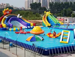 Outdoor exciting very long Inflatable Water slide, durable PVC Inflatable Water park slide tube for kids and adults