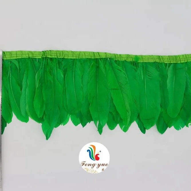 carnival costumes decoration nagoire goose feather fringe trim with satin ribbon tapes