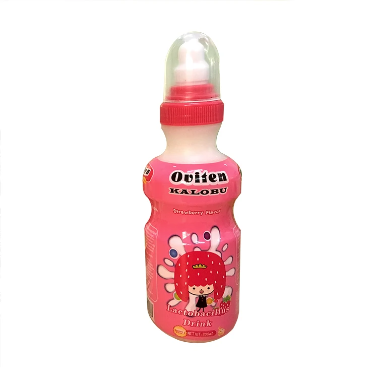 
Wholesale sterilized bottled sweet strawberry milk drink 