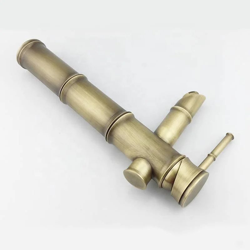 
Retro Style Bamboo Shape Tall Body Faucet Single Hole Wash Basin Mixer Tap 