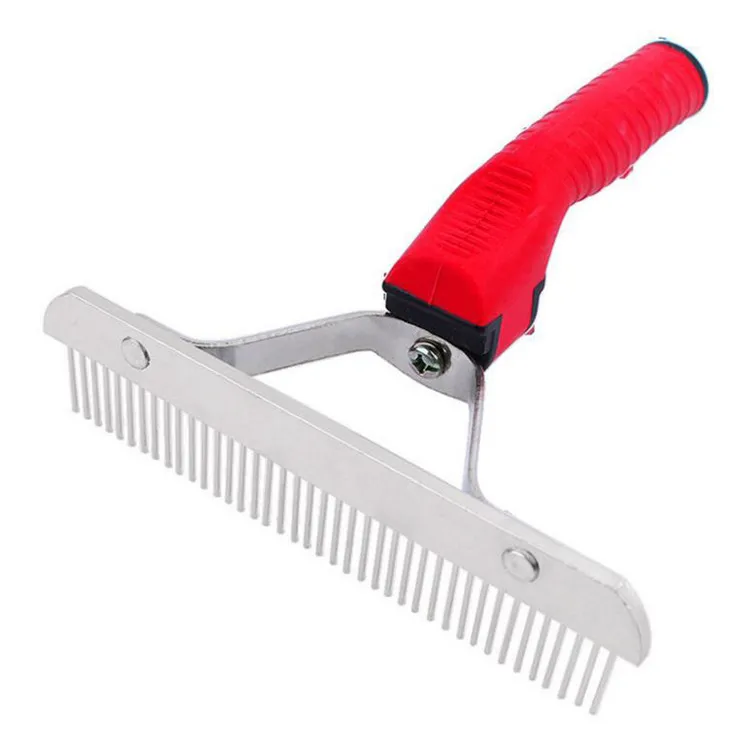 High Quality Red Rake Comb Clean for Big Pets Grooming Products Dog Comb