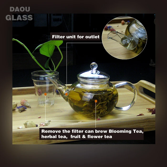 novelty small glass teapot with infuser,chinese tea kettle