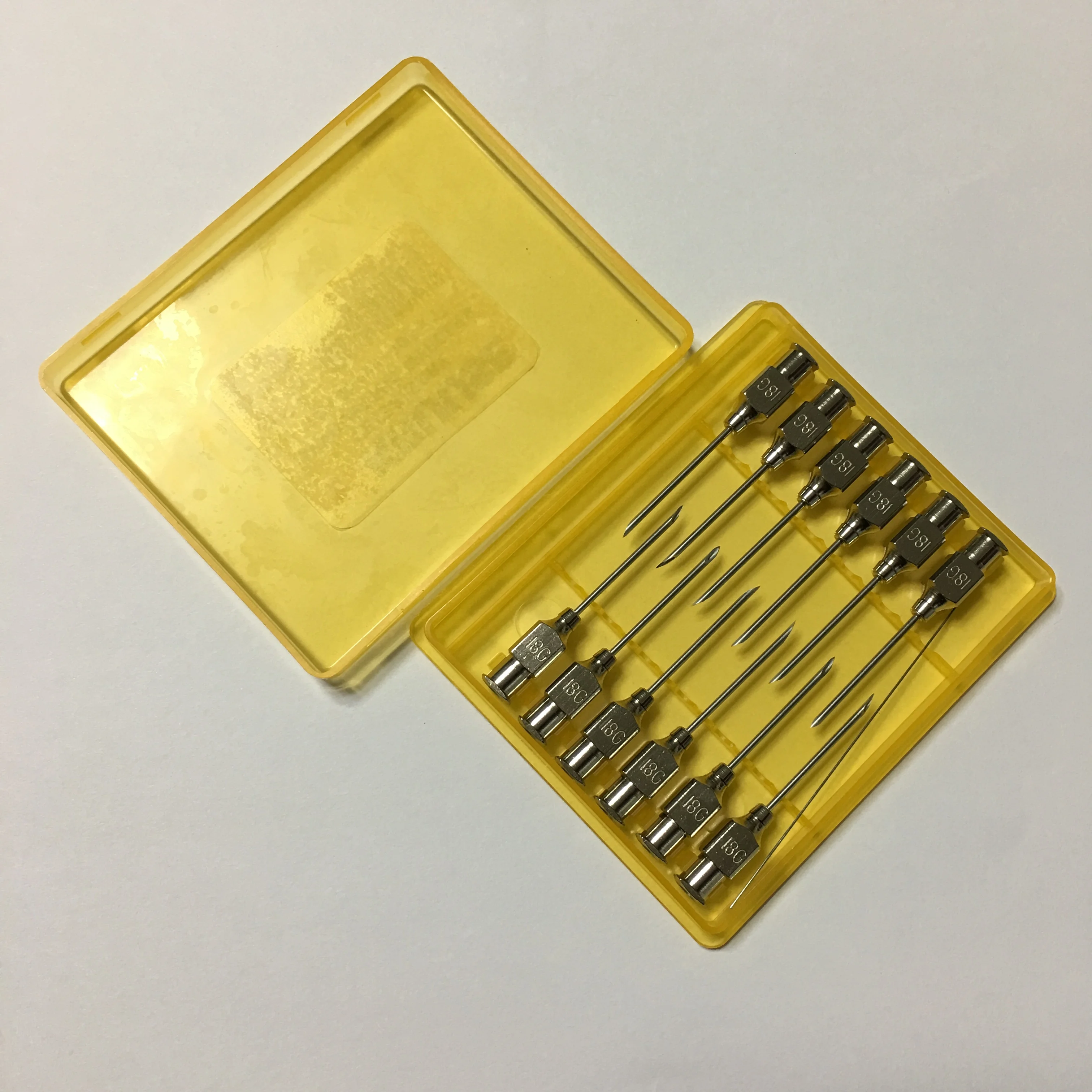 Veterinary stainless steel 18G 1  inch syringe needle with luer lock for  animal chicken