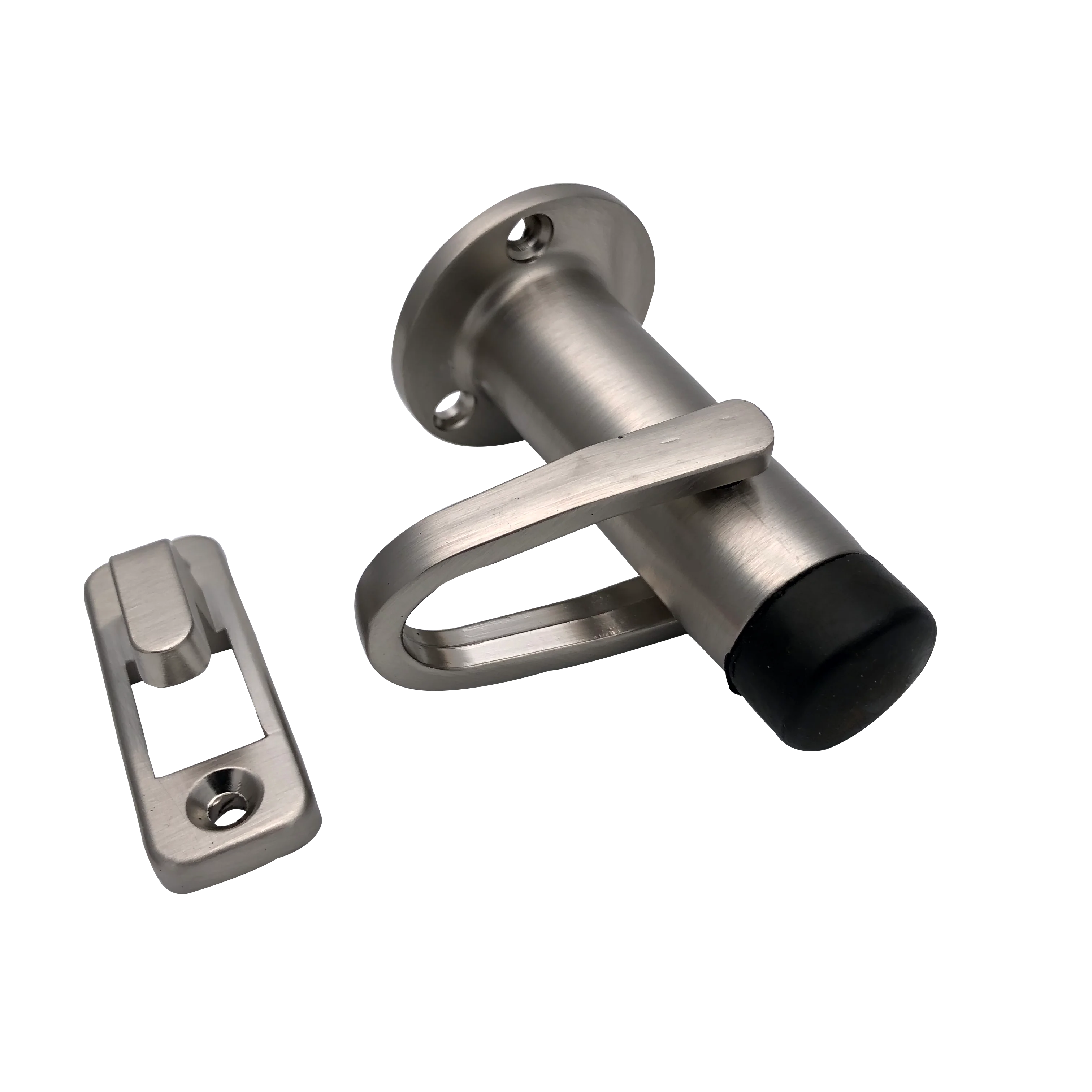 HOOK & LOOP STYLE DOOR STOP Round, Satin Nickel