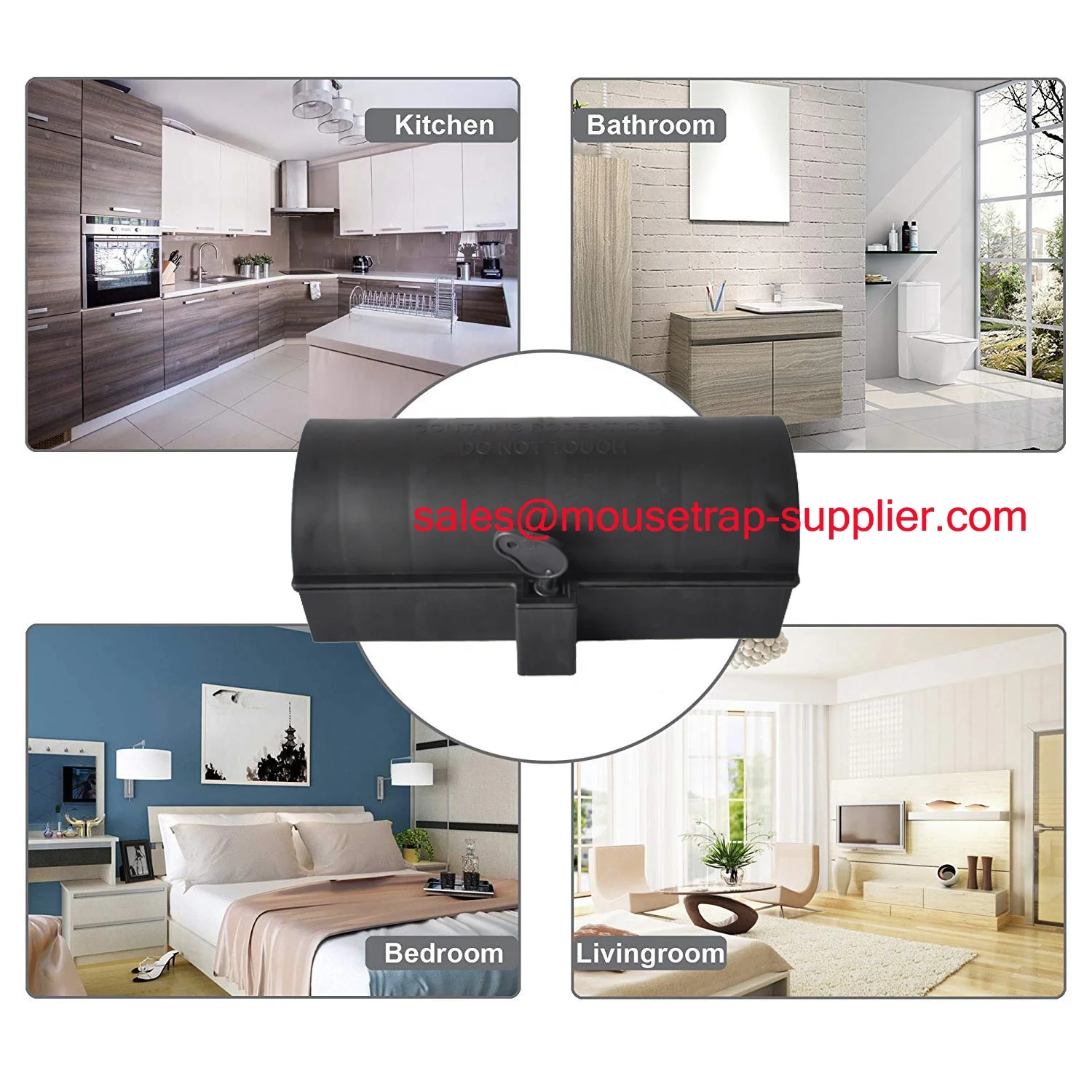 Plastic Mouse Locking Bait Station Rat Rodent Control Trap with Key