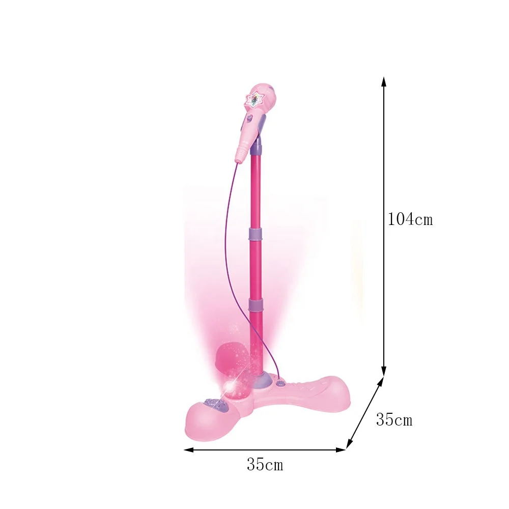 Educational musical toys sing songs plastic microphone with stand for kids.