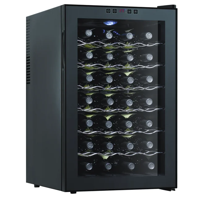 Electrical Wine Refrigerator 28 Bottle Single Zone Wine Cooler Black
