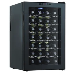 Electrical Wine Refrigerator 28 Bottle Single Zone Wine Cooler Black