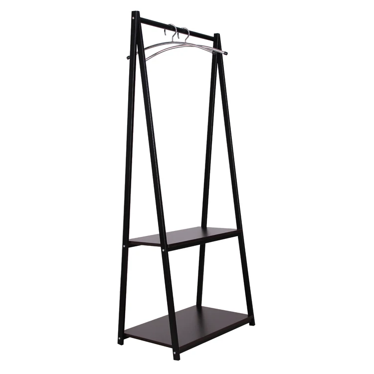 metal frame display bedroom hanging clothes rack /three layer clothes hanger rack a frame clothing rack