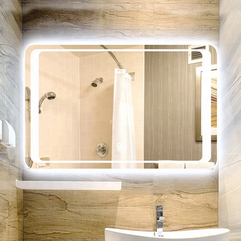 frameless fogless bathroom smart led mirror for hotel