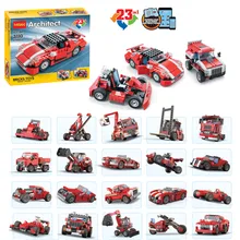 New Decool 3110 278Pcs Architect Vehicles Model Building Kits 23 in 1 Car Styling Forklift Blocks