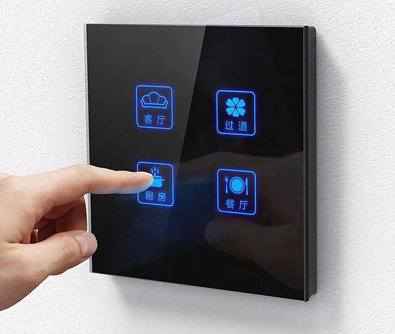 onoff touch wall switch glass panel for light and home appliances