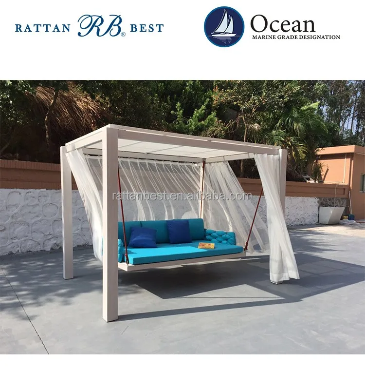 outdoor rattan covered swing hammock patio swing for garden