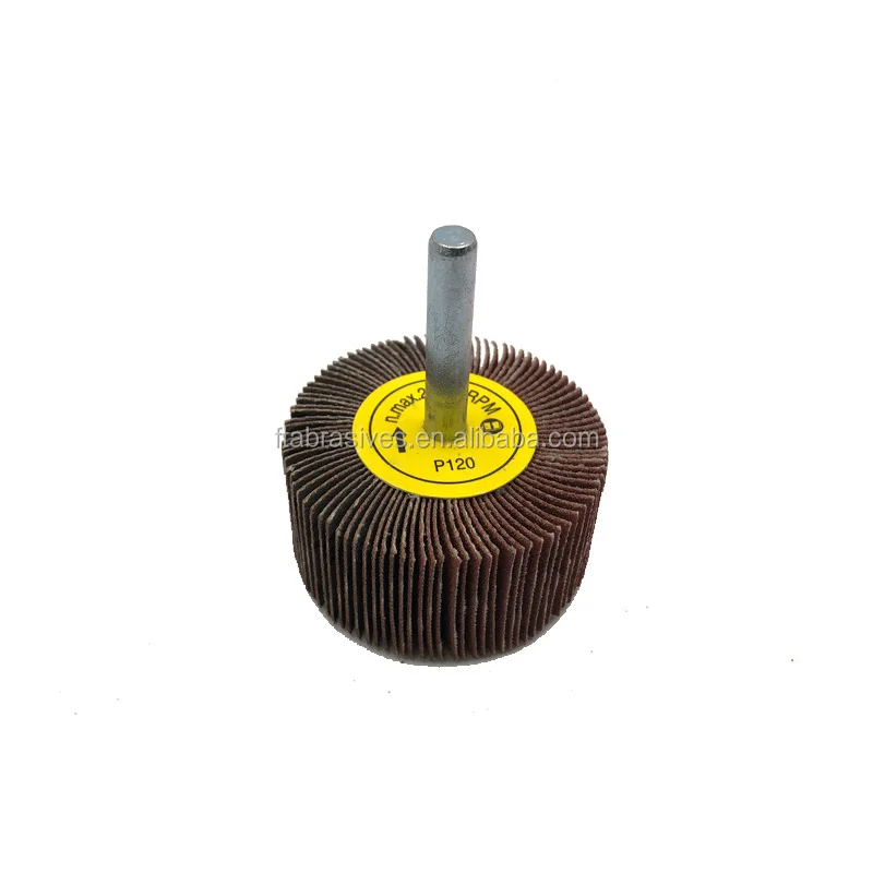 FANTECH 25*25*6.35mm Aluminum Oxide Sanding Cloth Spindle Mounted Flap Wheels With Shaft Or Shank