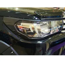 black toyota hilux revo 2016 accessories head lights cover for toyota hilux revo 2015+ basic version car hilux 2016 car styling