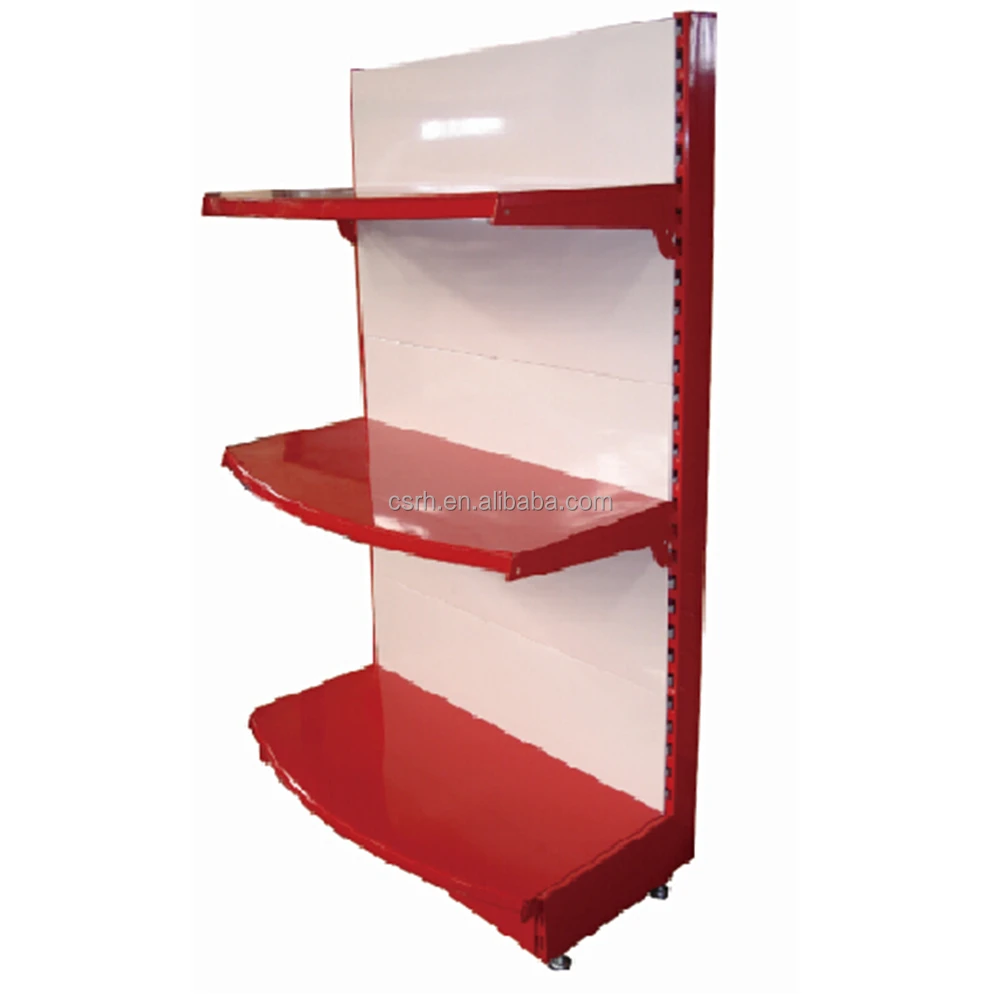 RH-H26 L900*W450*H1600mm*3layers    Red Round Display Rack  Supermarket Toy Display Shelf